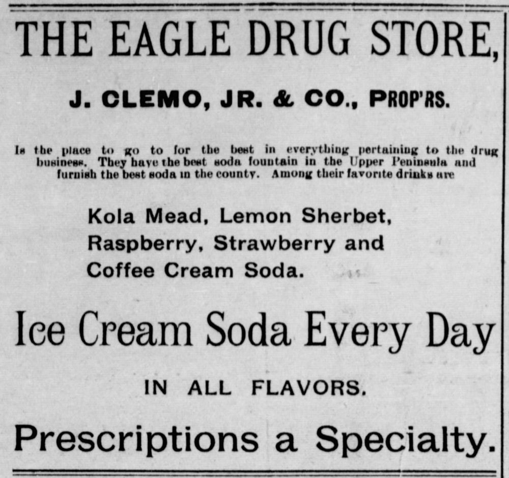 Newspaper ad - <i>The Copper Country Evening News</i>, 02 Jul 1896